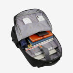 MEINAILI 1809 Nylon Business Waterproof Laptop Backpack USB Port Headphone Jack – Black/Grey+hankerz