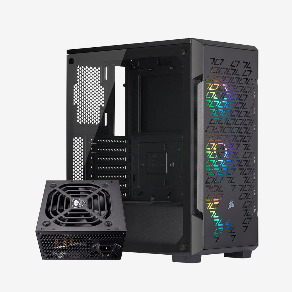 Corsair iCue 220T AirFlow ARGB + Cougar PSU VTE 600 80plus Bronze+hankerz