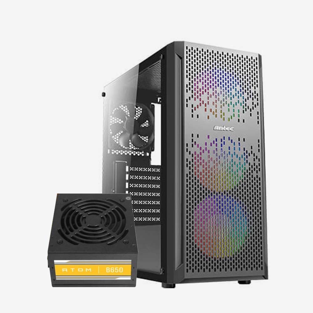 Antec NX290 4Fan(3*120M ARGB) (1*120M)Normal+PSU Antec Atom B650 (Bronze Certified) – Hankerz ...