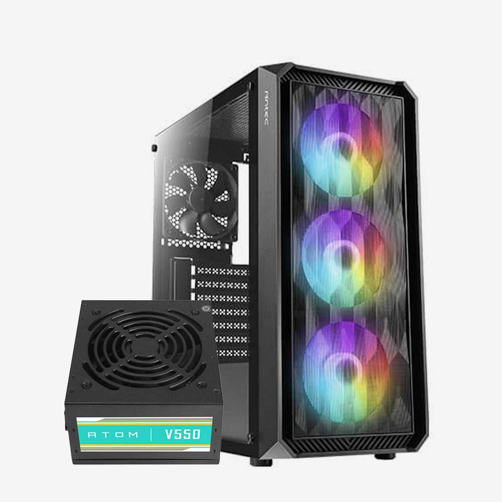 Antec NX292 4Fan(3*120M ARGB) (1*120M)Normal+PSU Antec Atom V550 – Hankerz Official