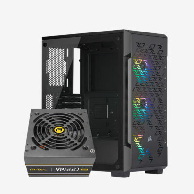 Corsair iCUE 220T+Antec 550W 80 PLUS Bronze Black / White