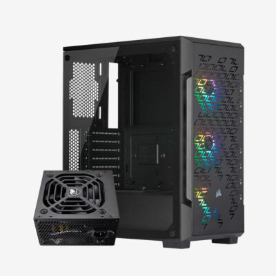 Corsair iCue 220T AirFlow ARGB + Cougar PSU VTE 600 80plus Bronze