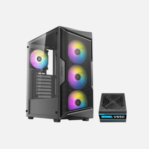 Case Antec AX61 Elite 4Fan 120M ARGB+PSU Antec Atom V650