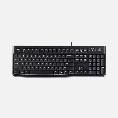 Logitech K120 Corded Keyboard - BLACK - USB - ARA